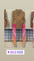 Pink and Orange Beaded Earrings - One of a kind