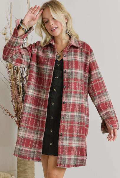 Flannel Shacket Plus size