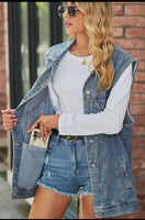 Denim vest with inside pocket