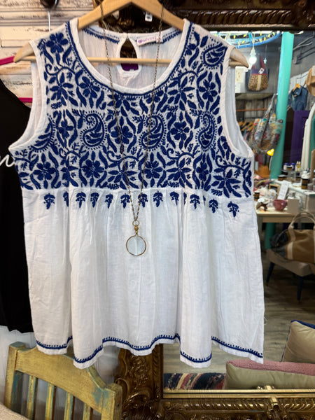 Embroidered top size