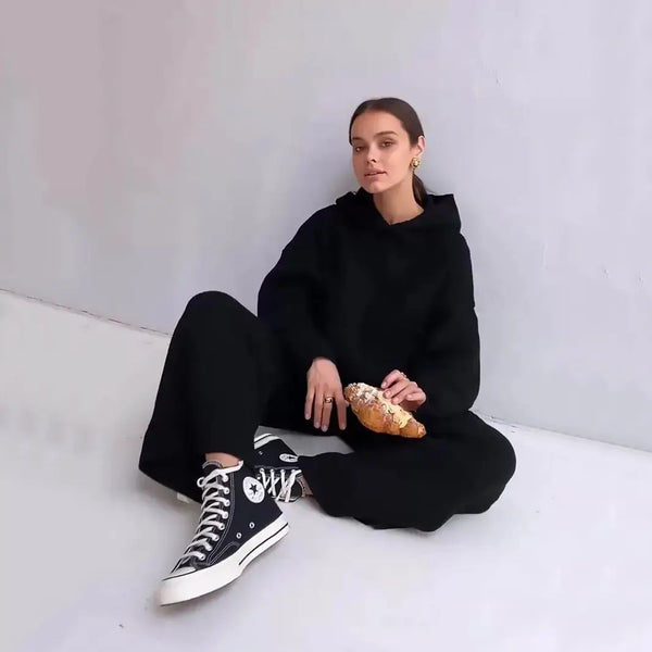 Black Light Knit Hoodie and Pant Set – Wild Rose Artisans