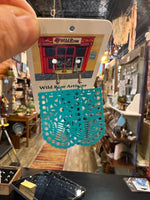 Teal Flower “Papel Picado” style