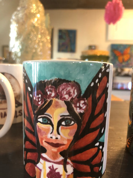 Butterfly girl mug